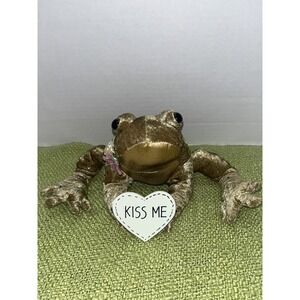 Mark Roberts Frog Plush "kiss Me" Velvet ,‎ Bows